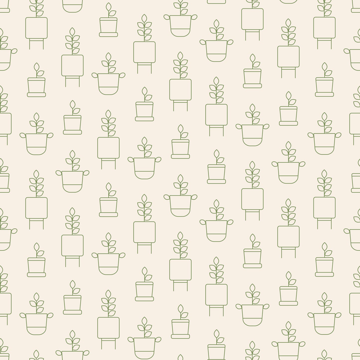 Cream Plant Outline Silhouettes Self Adhesive Vinyl