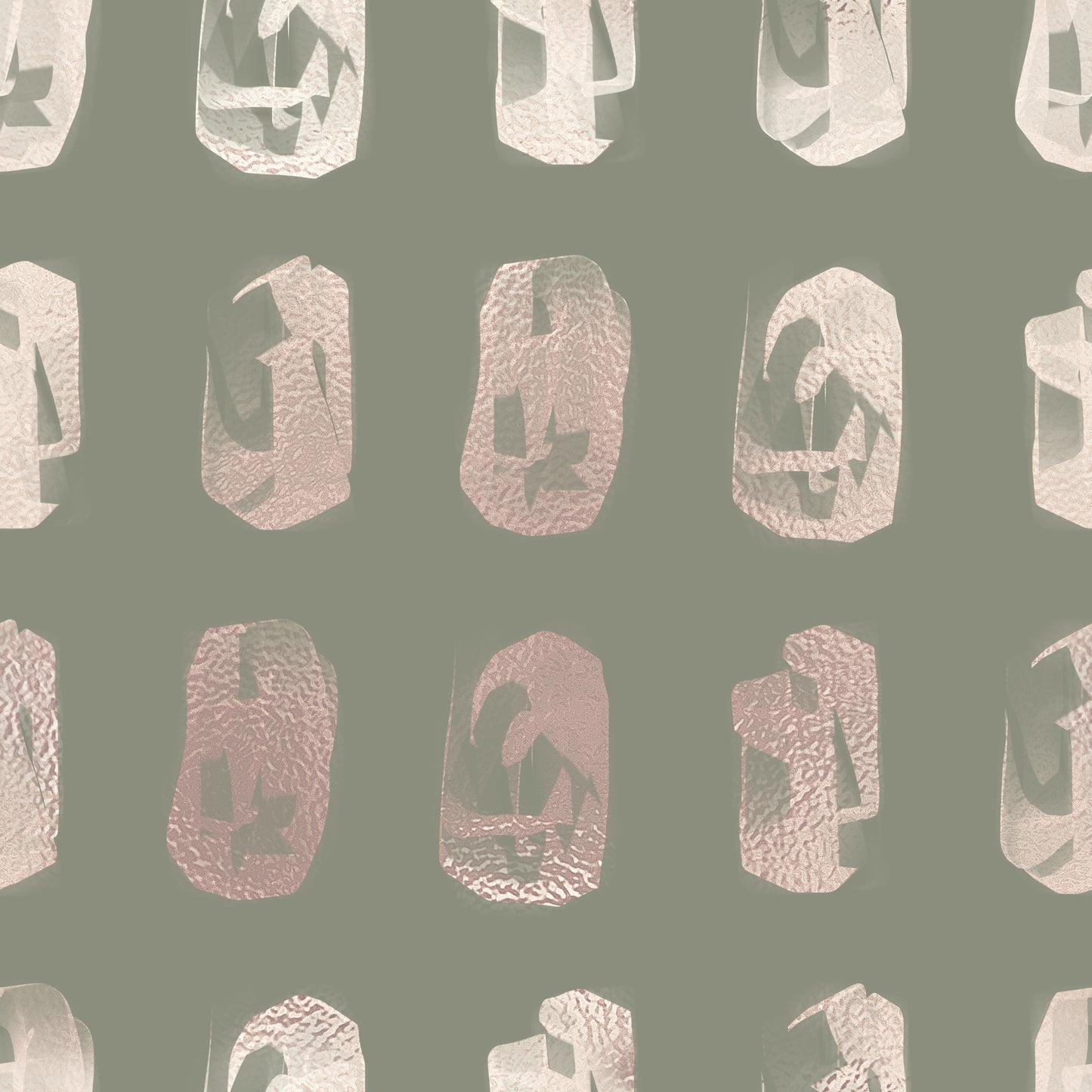 Khaki Green & Blush Splodges Self Adhesive Vinyl