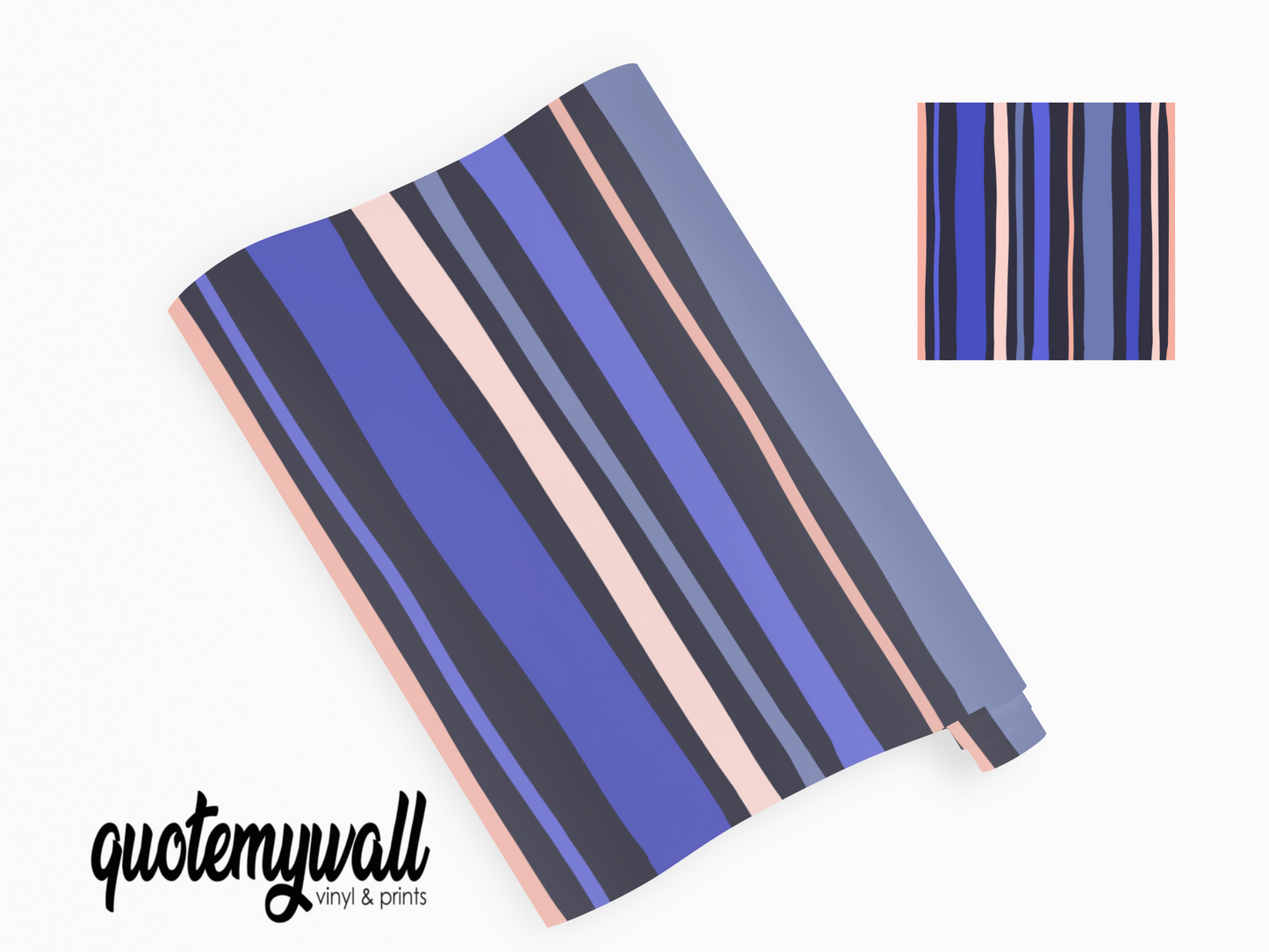 Royal Blue Tonal Stripes Vinyl Furniture Wrap