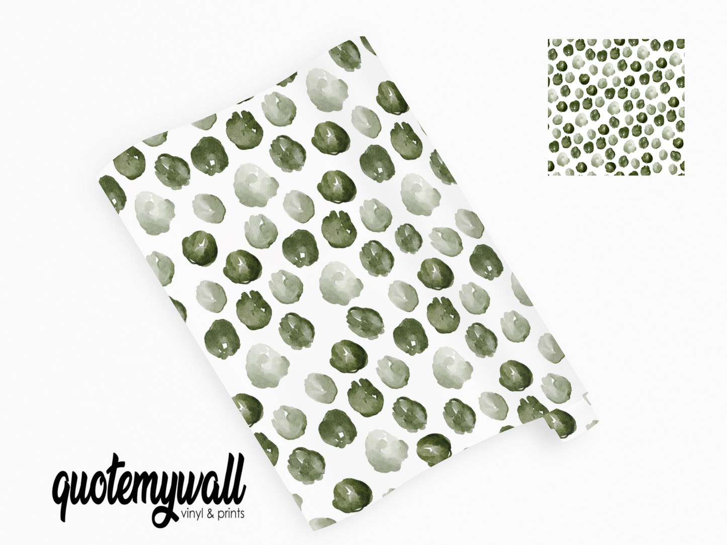 Watercolour Light Green Blobs Self Adhesive Vinyl
