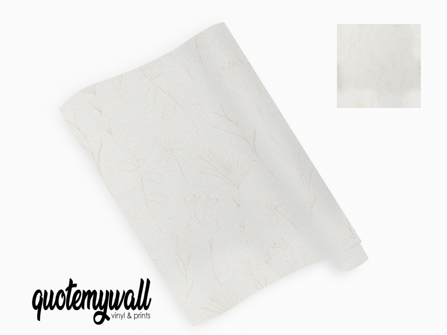 Subtle Cream Grass Wisps Self Adhesive Vinyl
