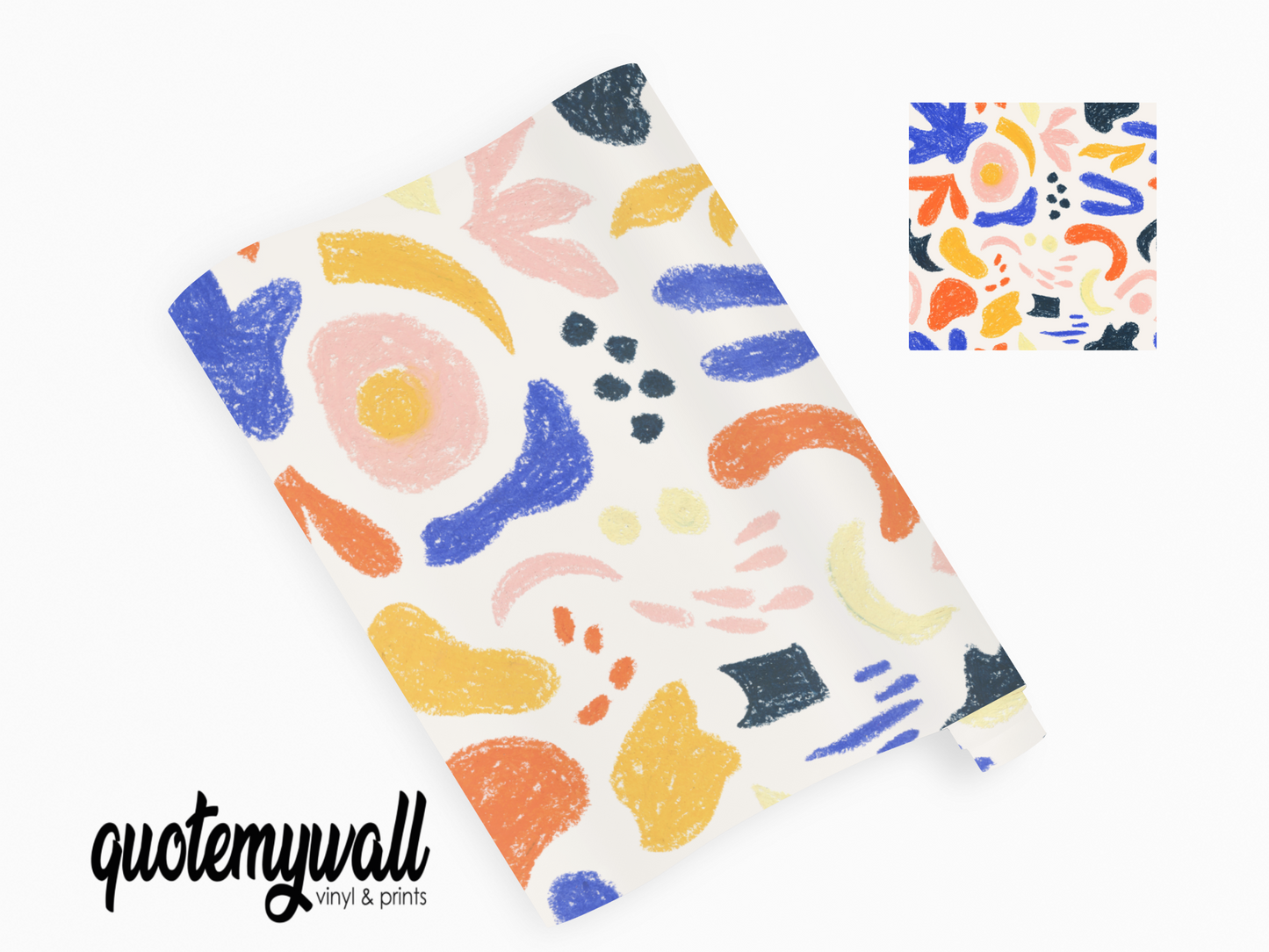 Hand Drawn Crayon Abstract Art Vinyl Furniture Sticker