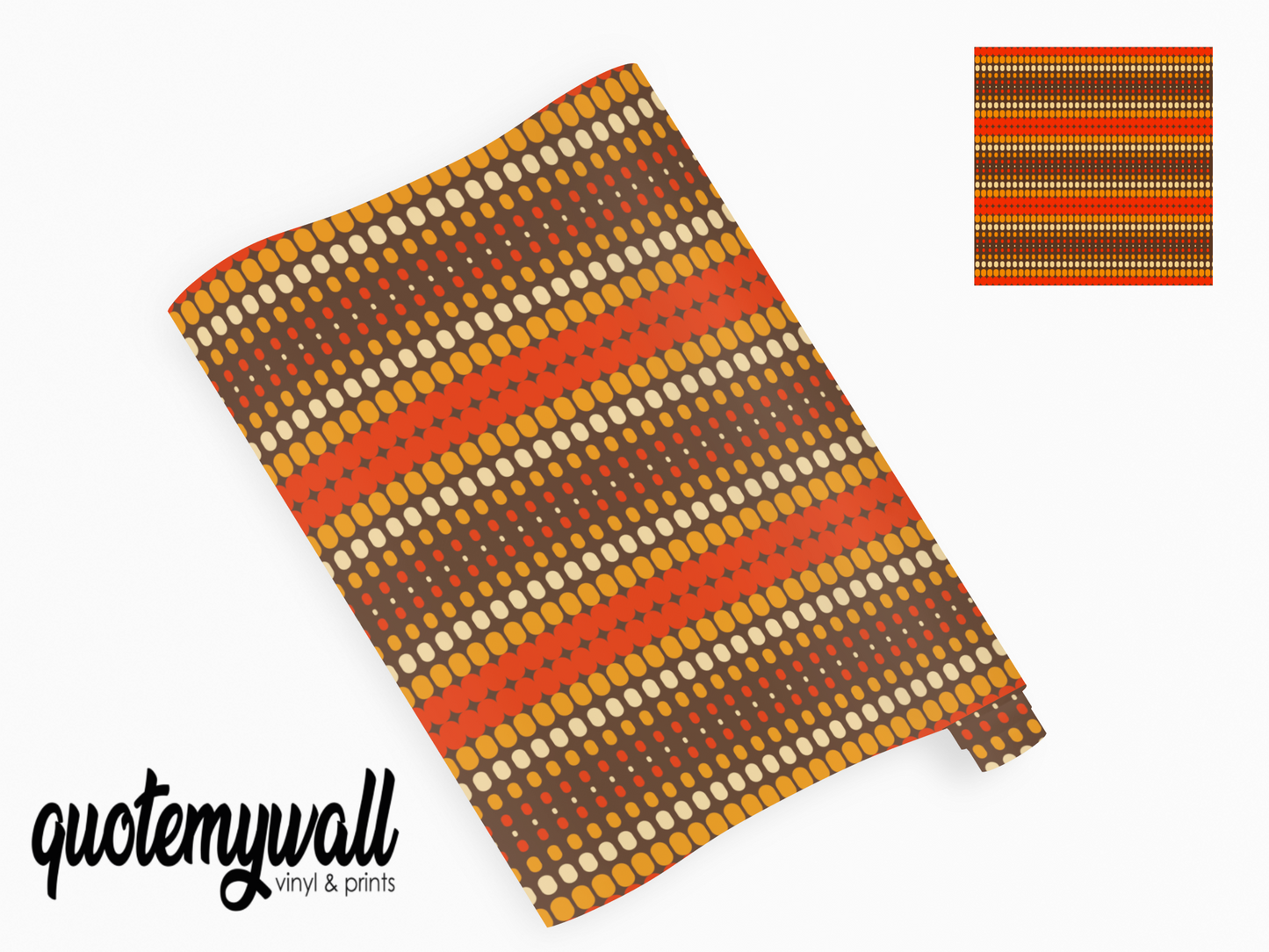 Groovy Retro Brown Warm Print Self Adhesive Vinyl