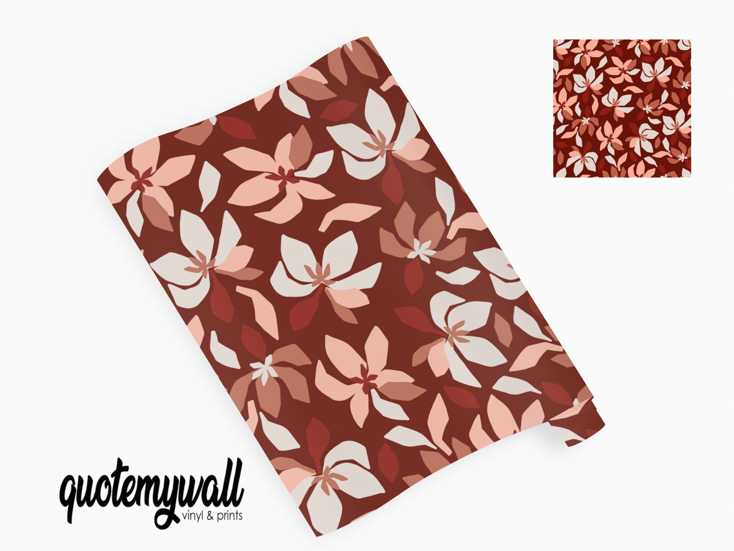 Red Poinsettia Flowers Self Adhesive Vinyl