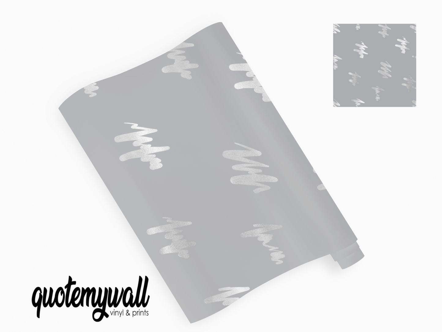 Grey & Silver Scribble Vinyl Furniture Wrap