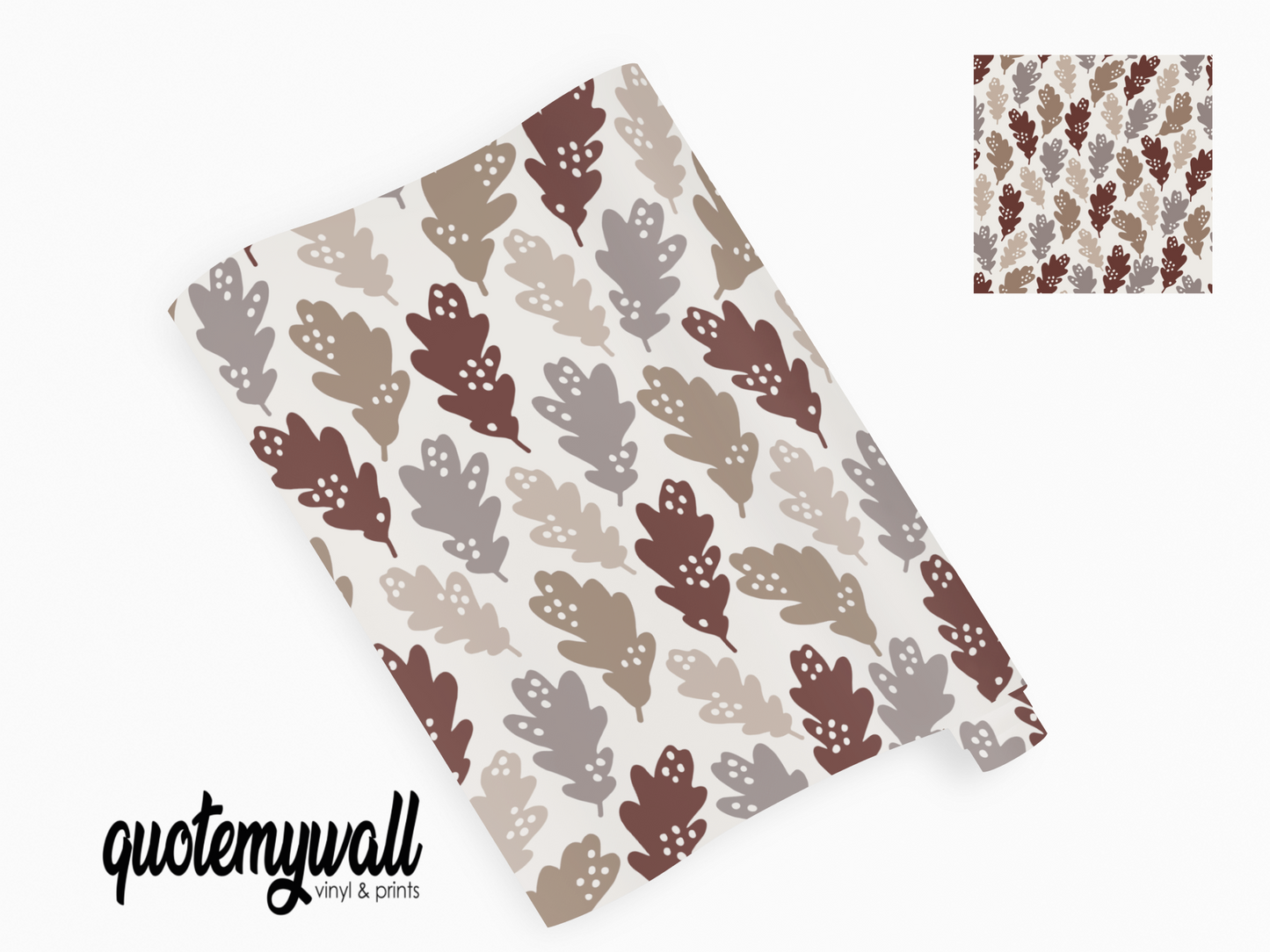 Brown Acorn Leaf Vinyl Furniture Sticker
