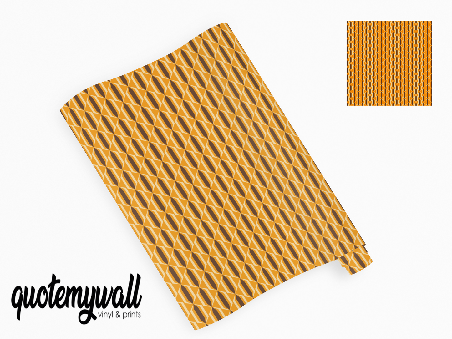 Yellow Tan Diamond Print Vinyl Furniture Sticker