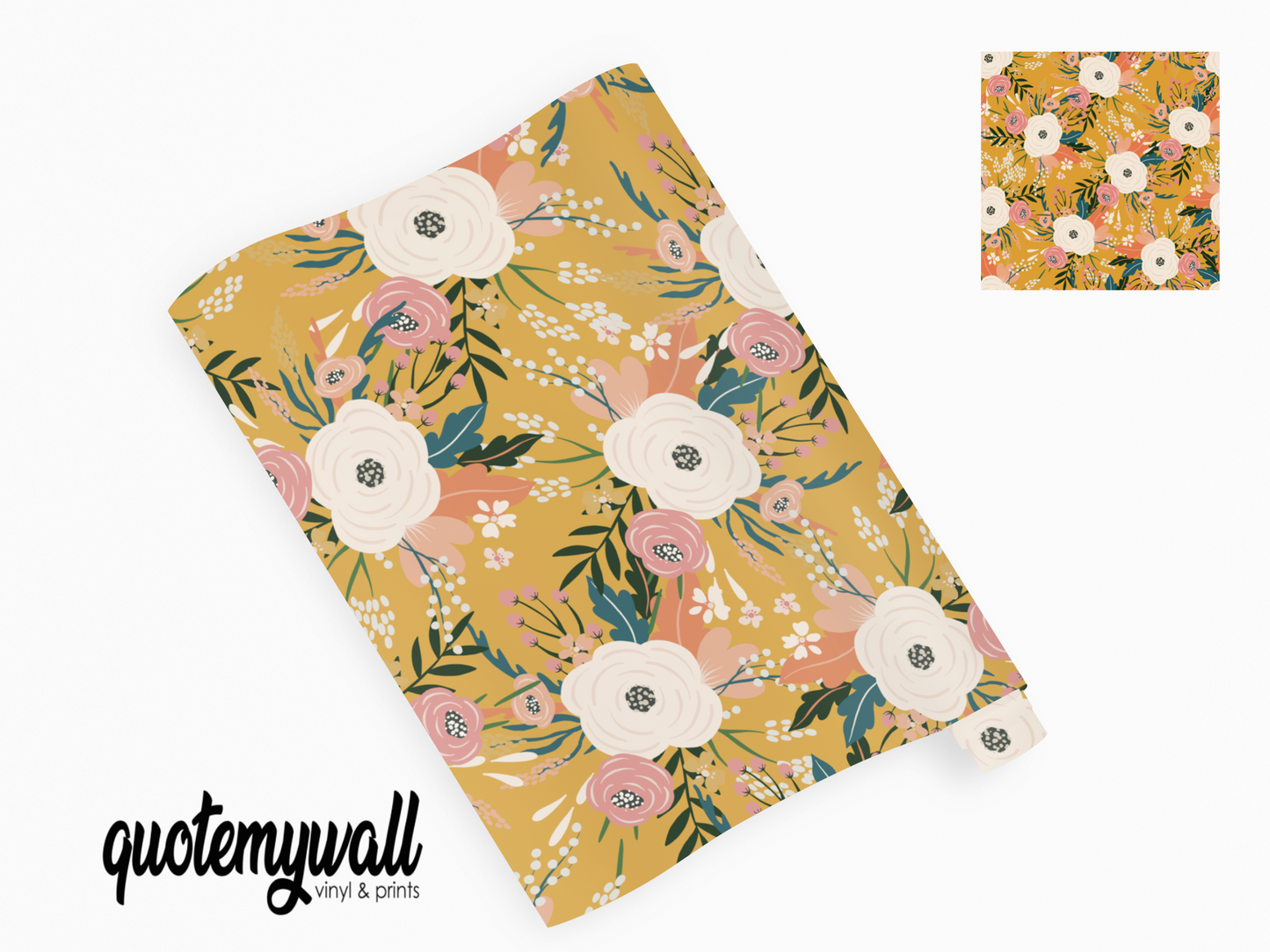 Yellow Bright Bouquet Flowers Self Adhesive Vinyl