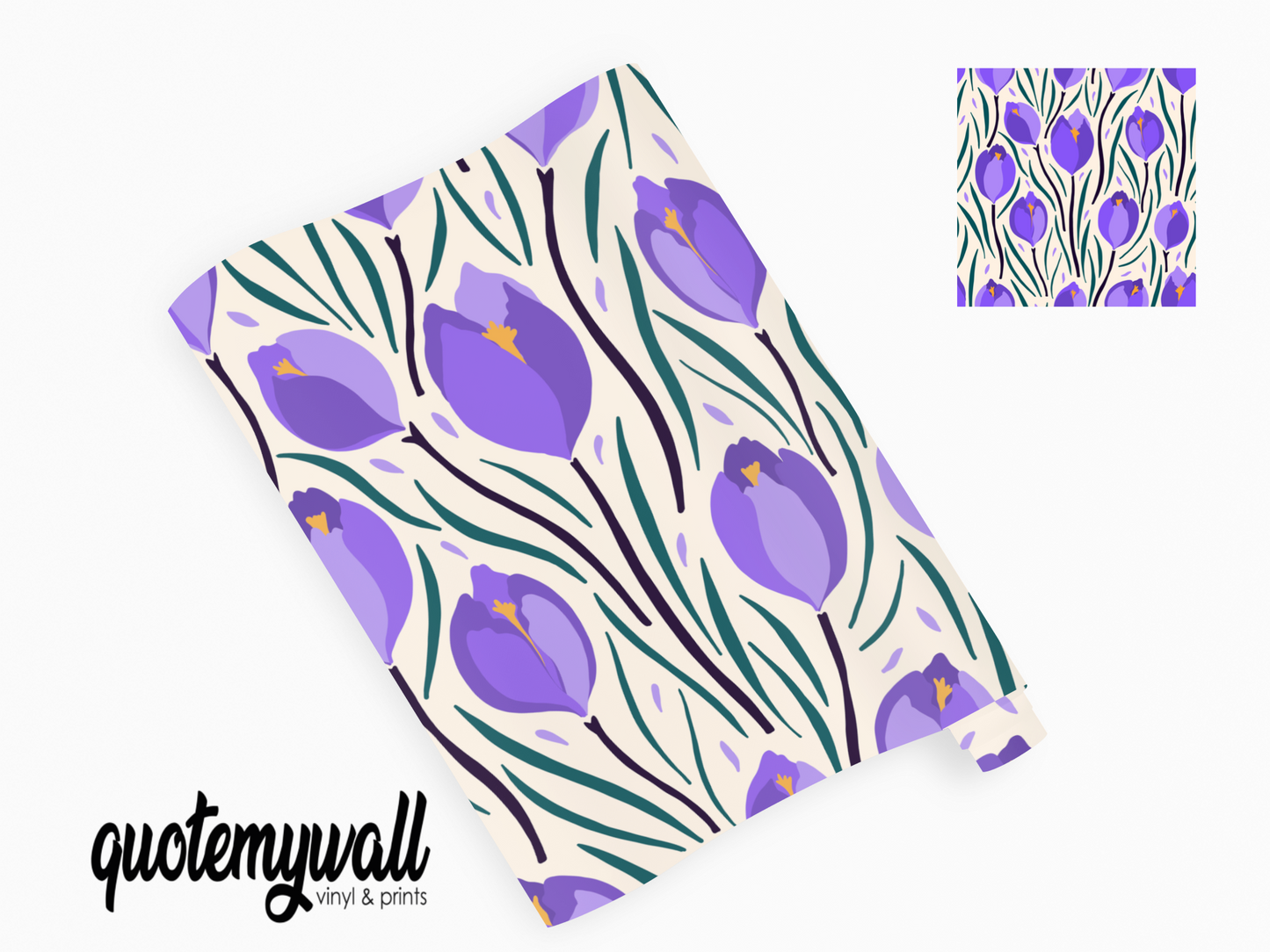 Purple Tulip Flowers Self Adhesive Vinyl