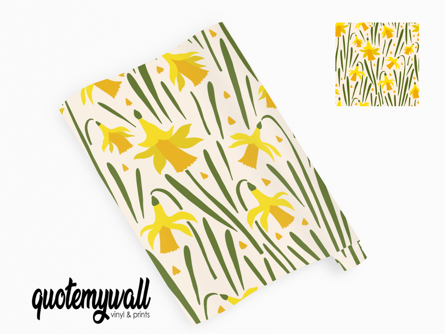 Yellow Daffodil Flowers Self Adhesive Vinyl