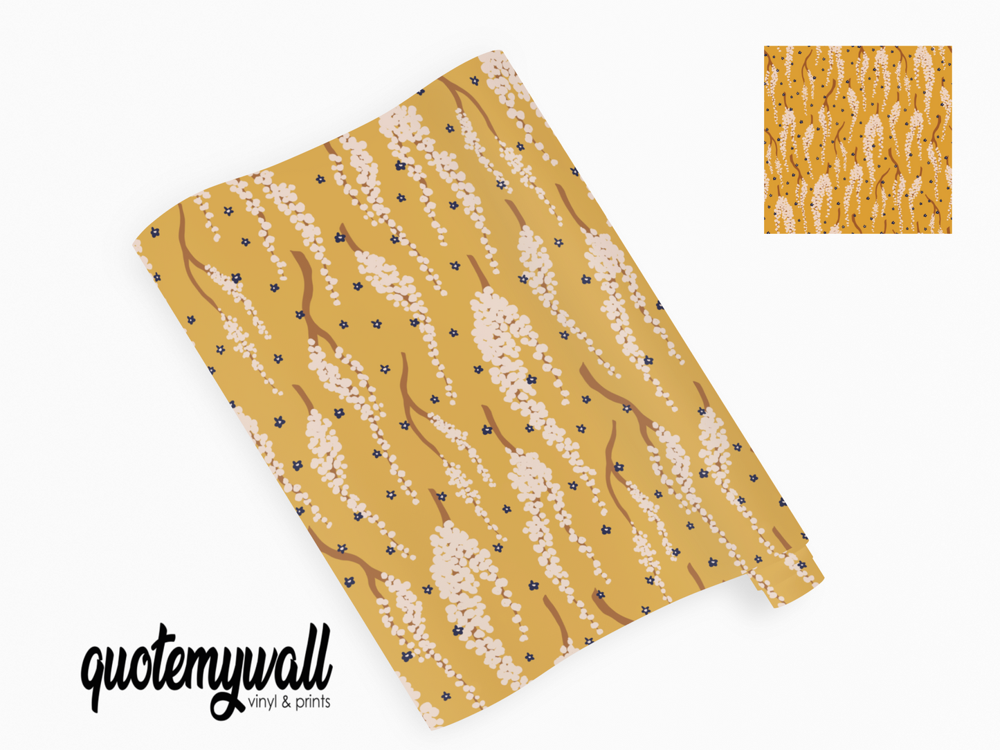 Yellow Wisteria Flower Self Adhesive Vinyl