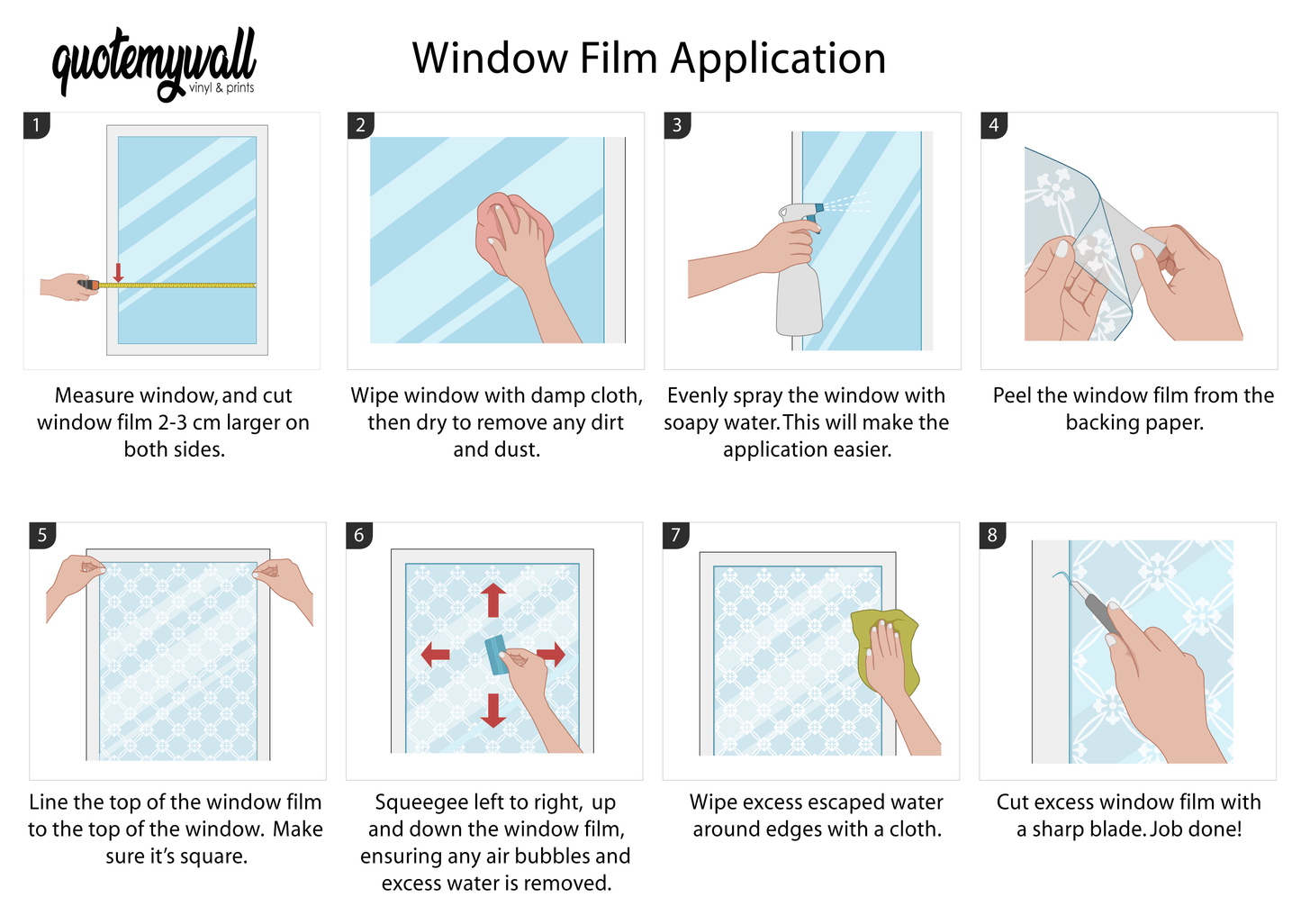 Semi Fan Art Deco Clear Privacy Window Glass Film