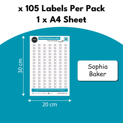 105 Washable Stick-On Clothing Label Tags for Clothes