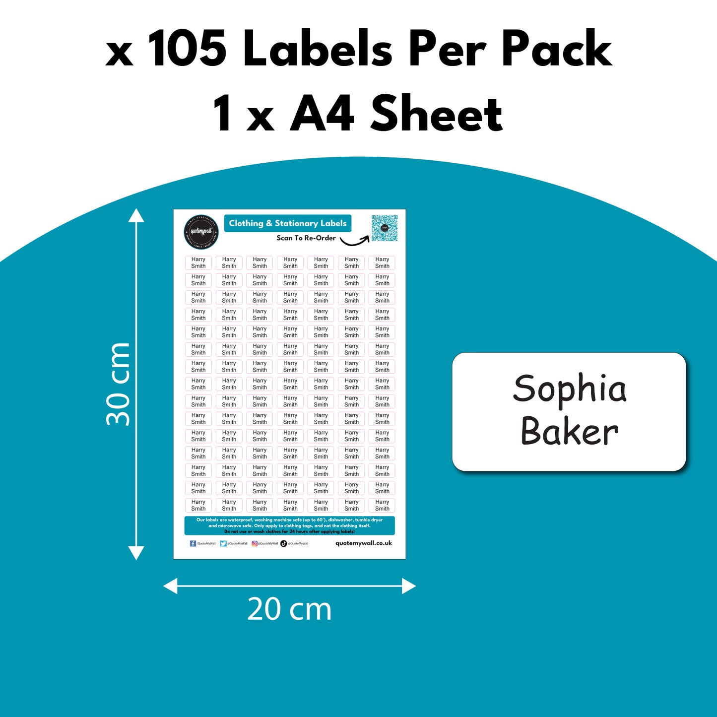 105 Washable Stick-On Clothing Label Tags for Clothes  Clothes Labels