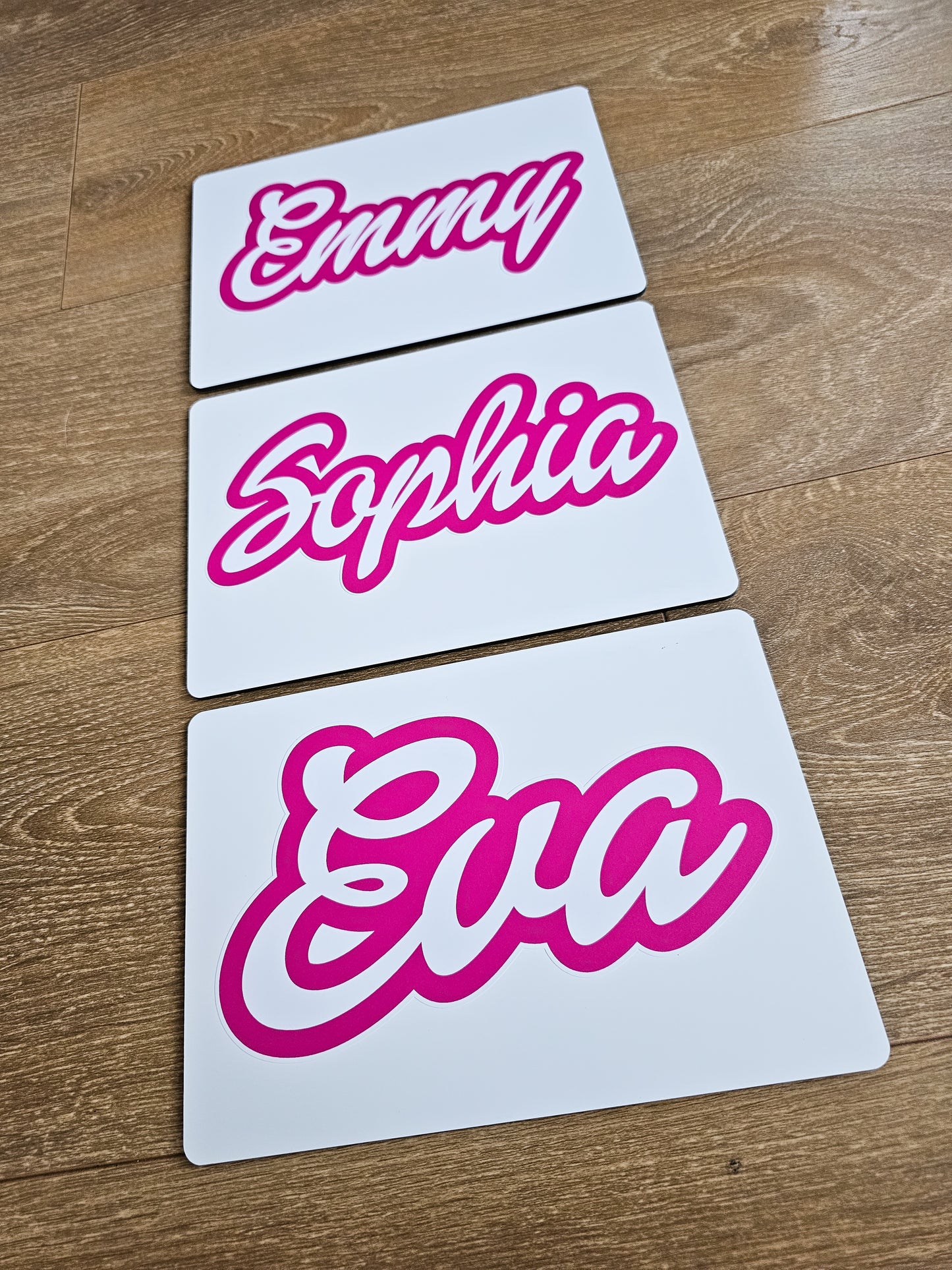 Personalised Pink Name Door Sign A5