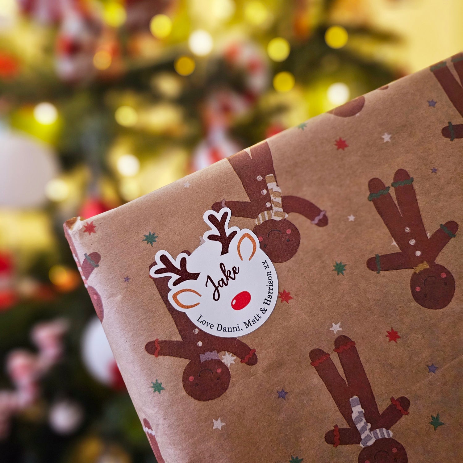 Christmas gift label stickers custom personalised UK