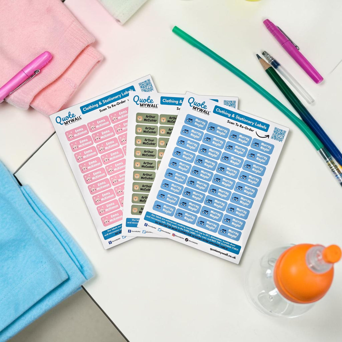 PTA fundraising name labels for kids school clothes uniform and items stationery