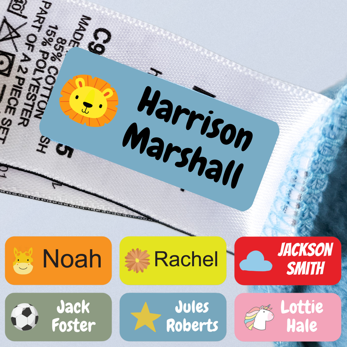 36 Stick On Clothing Labels For Kids School Clothes & Stationery  Clothes Labels