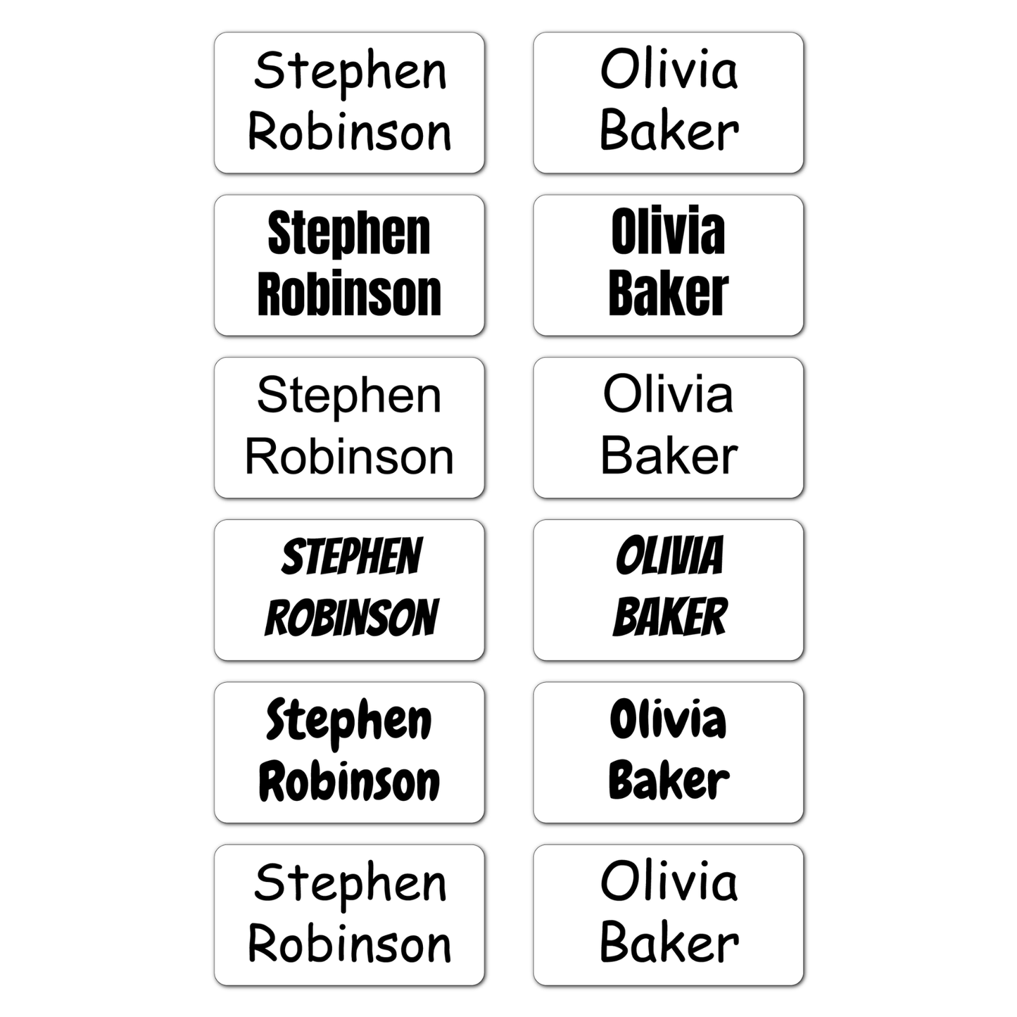 Plain Stick On Name Labels