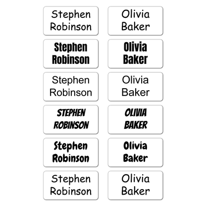 Plain Stick On Name Labels