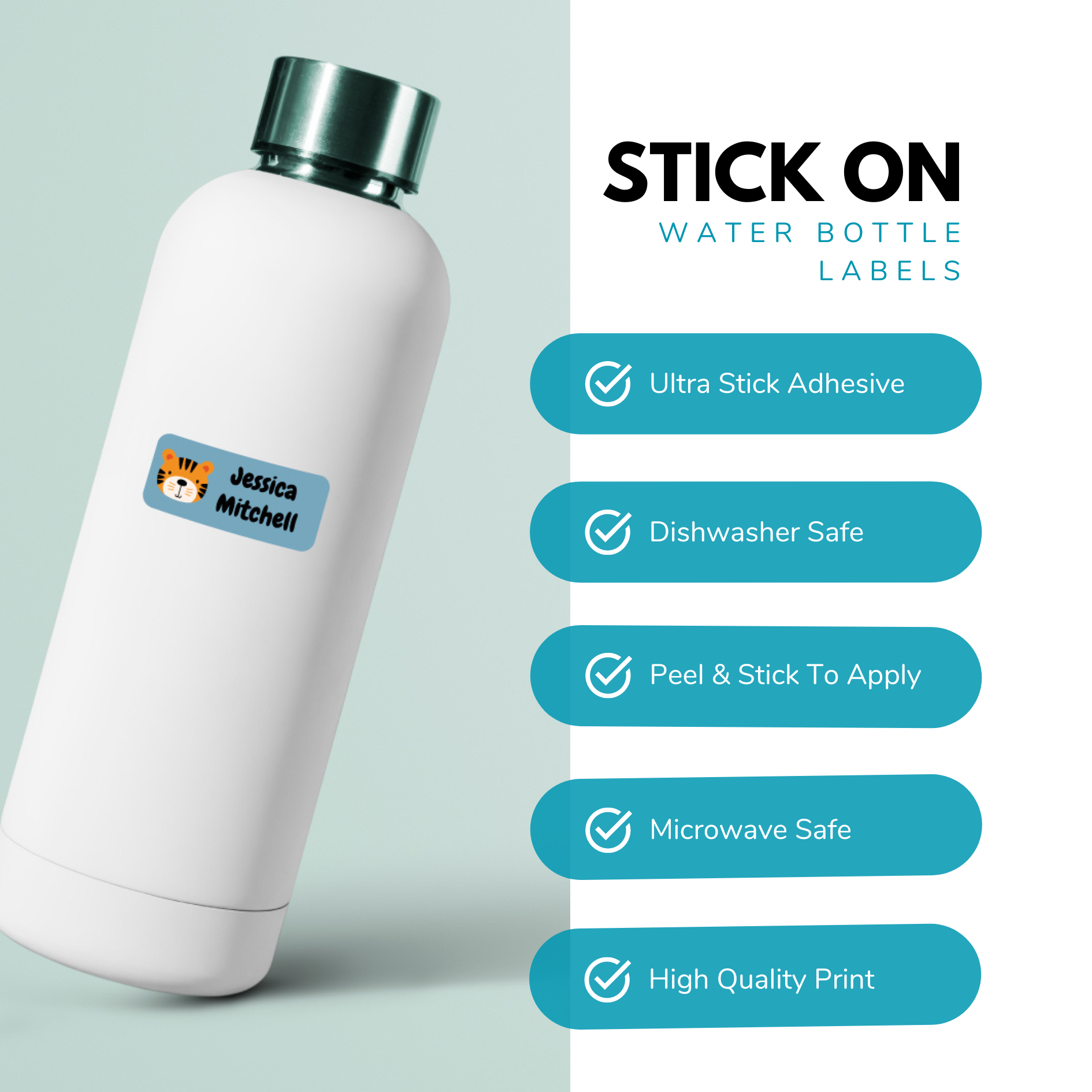 self adhesive kids water bottle labels