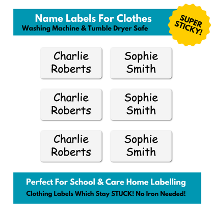 Plain Stick On Name Labels
