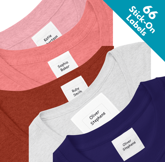 66 Washable Stick-On Clothing Labels No Iron  Clothes Labels