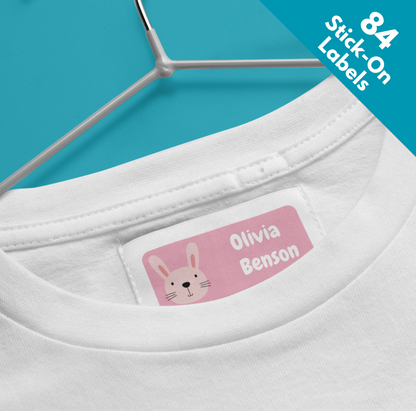 84 Stick On Animal Personalised Clothing Labels For School Children