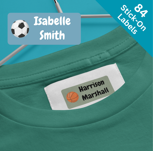84 Sports Stick On Clothing Labels  Clothes Labels