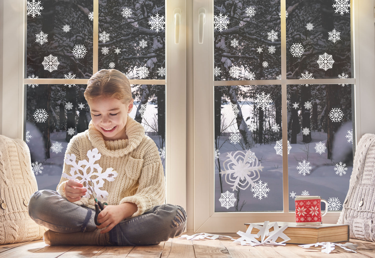 christmas window snowflake stickers decals decorations