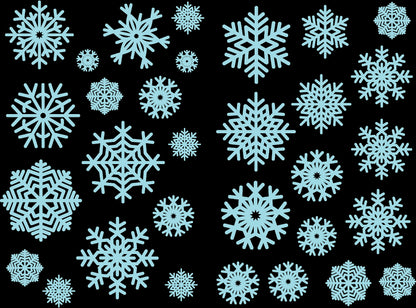 Christmas Snowflake Window Stickers Decals Xmas Window Decorations Removable Festive Self Adhesive For Kids Room Home