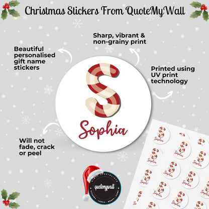 Customised Christmas Gift Initial Labels Stickers,Holiday Present Personalised Gift Wrap Name Tags
