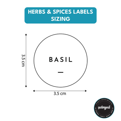 Kitchen Herbs And Spices Jar Containers Label Stickers Lid Labels