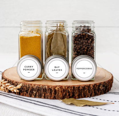 Kitchen Herbs And Spices Jar Containers Label Stickers Lid Labels