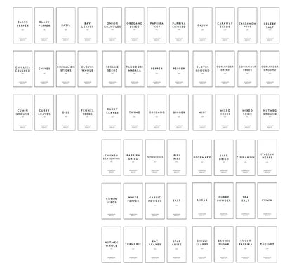 Kitchen Herbs And Spices Jar Containers Label Stickers Lid Labels