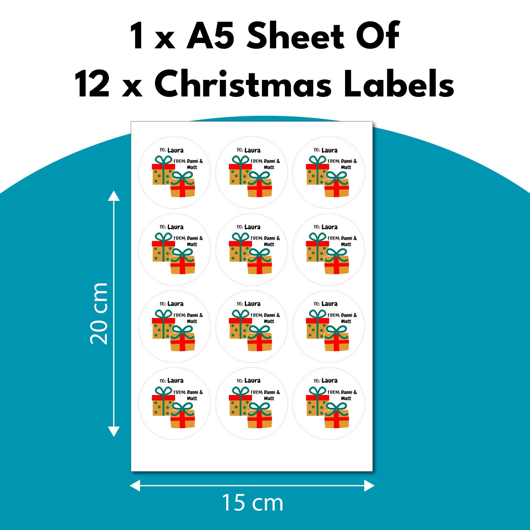 Personalised Christmas To & From Present Label Stickers Gift Tags For Xmas Gifts Custom Name