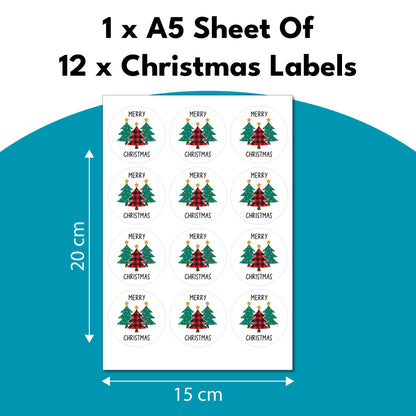Merry Christmas Gift Present Label Stickers Peel & Stick Gift Tag Decals
