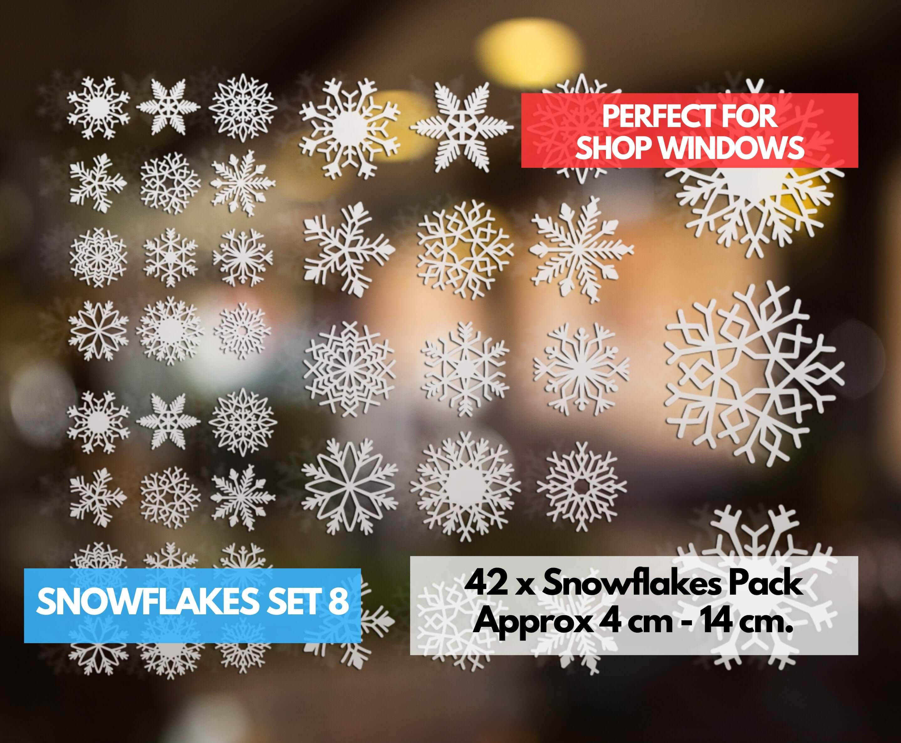 Shop Window Snowflake Christmas Window Stickers, Christmas Window Deca