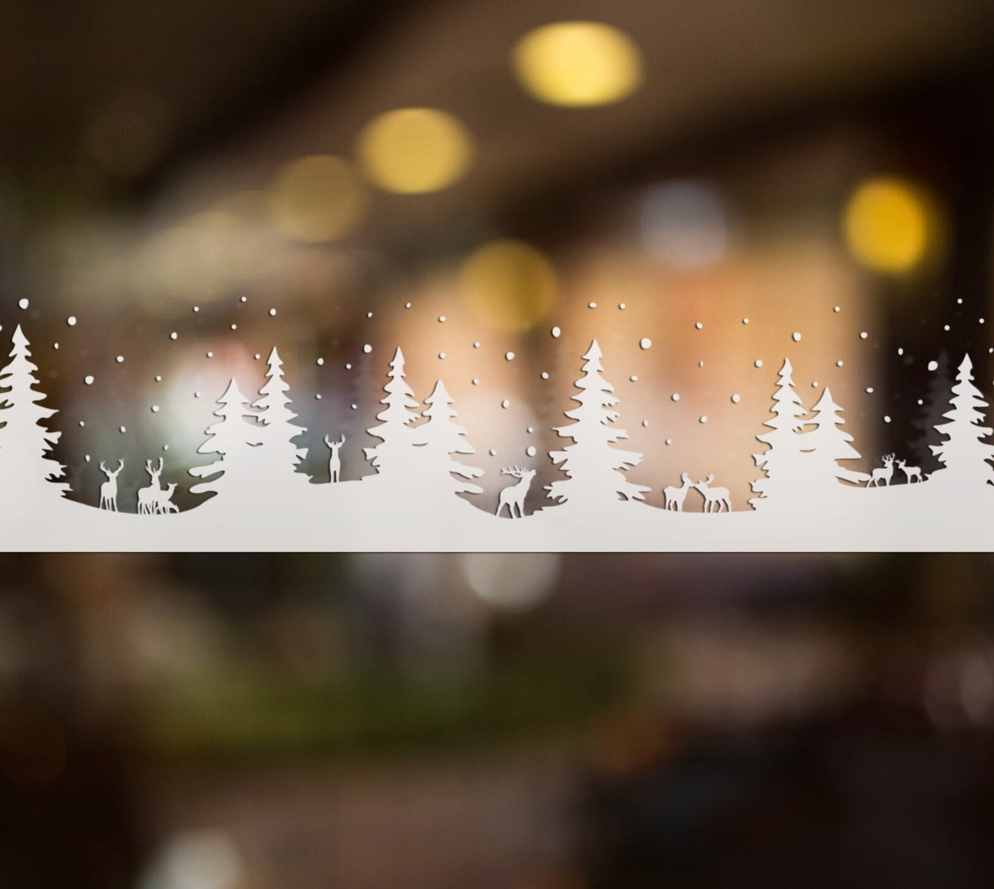 christmas scene border window sticker