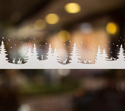 christmas scene border window sticker