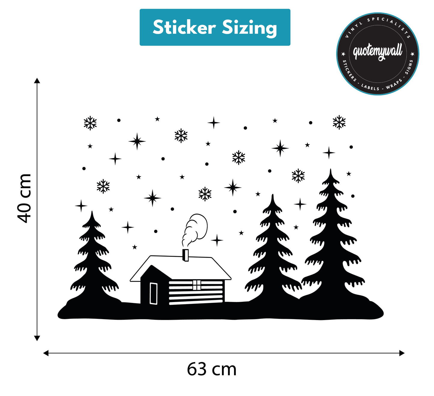 Christmas Village With Trees Snowflakes Window Frosted Film Stickers Decoration