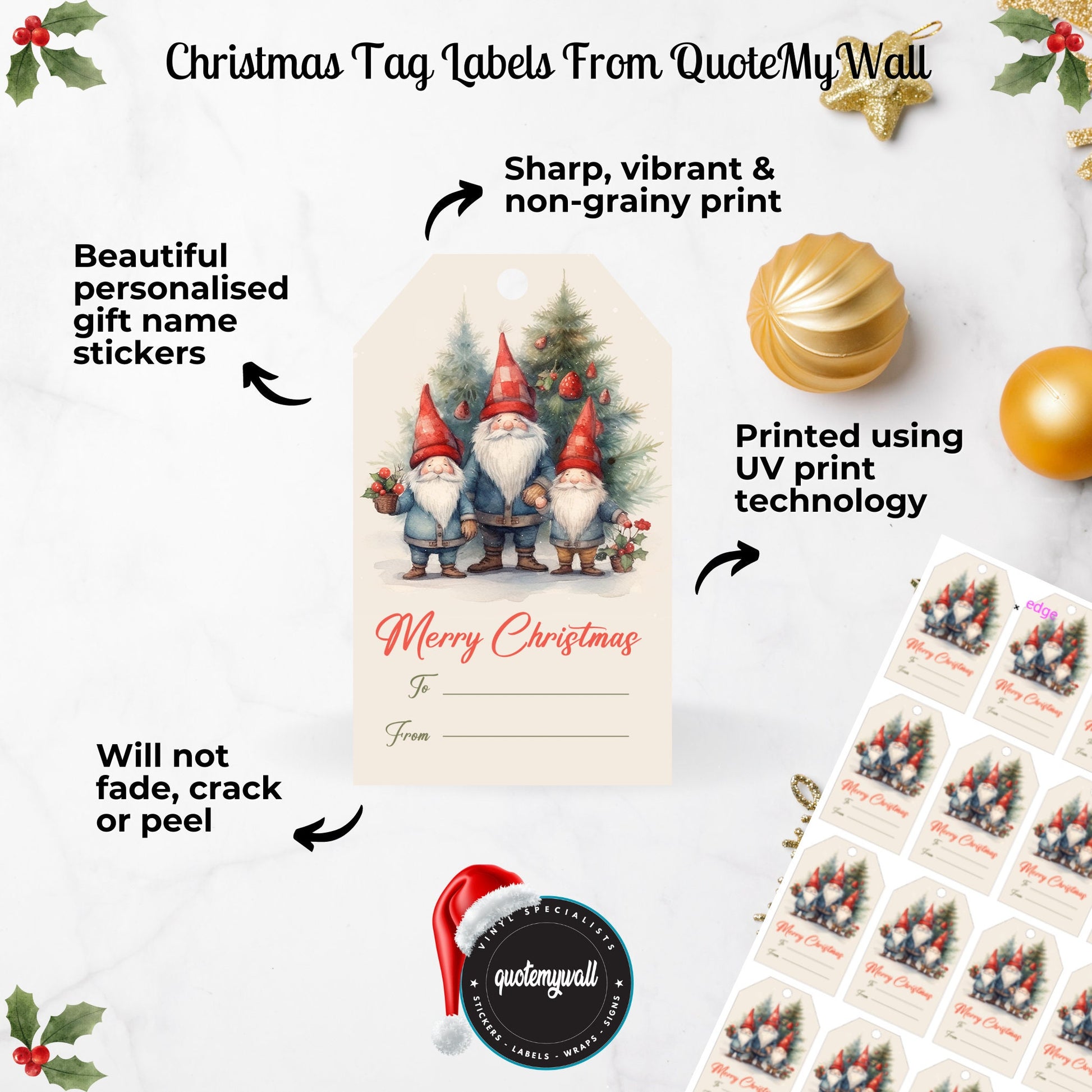 Personalised Christmas Present Labels - Self-Adhesive Gift Stickers for Unique Holiday Gifting