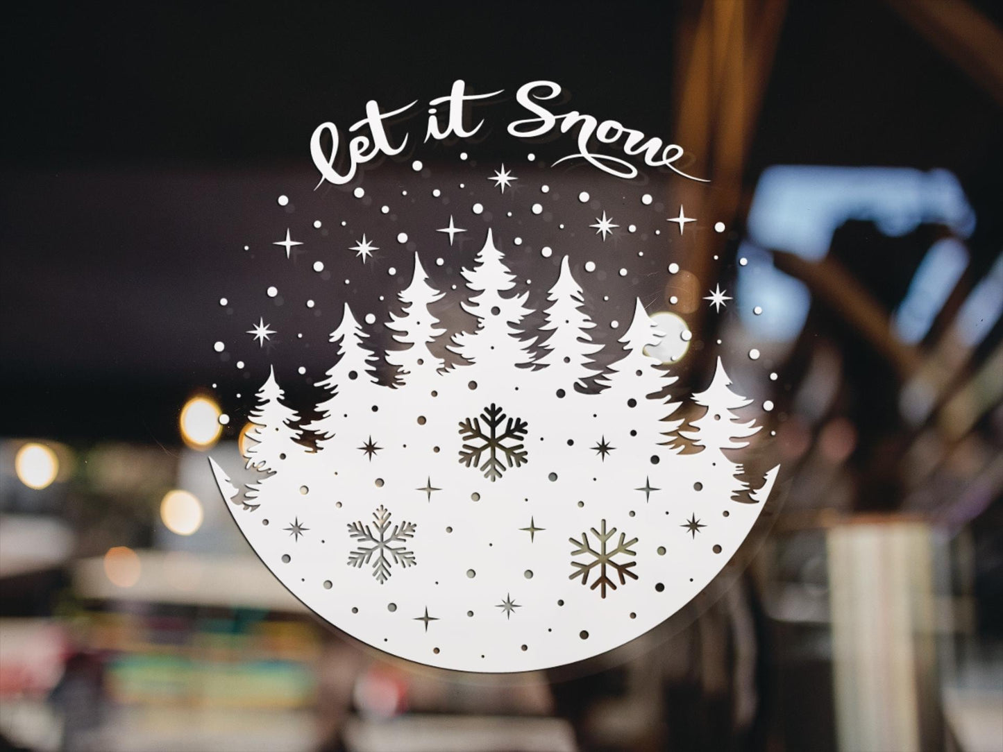 Let It Snow Christmas Window Sticker Decal Decoration For Shops Home Kids Christmas Film