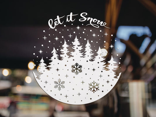 Let It Snow Christmas Window Sticker Decal Decoration For Shops Home Kids Christmas Film