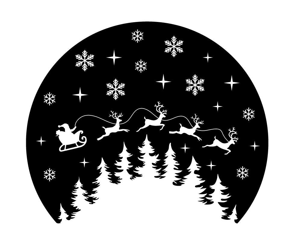 Santa Sleigh Removable Christmas Window Sticker Decoration For Kids Home Shop Windows