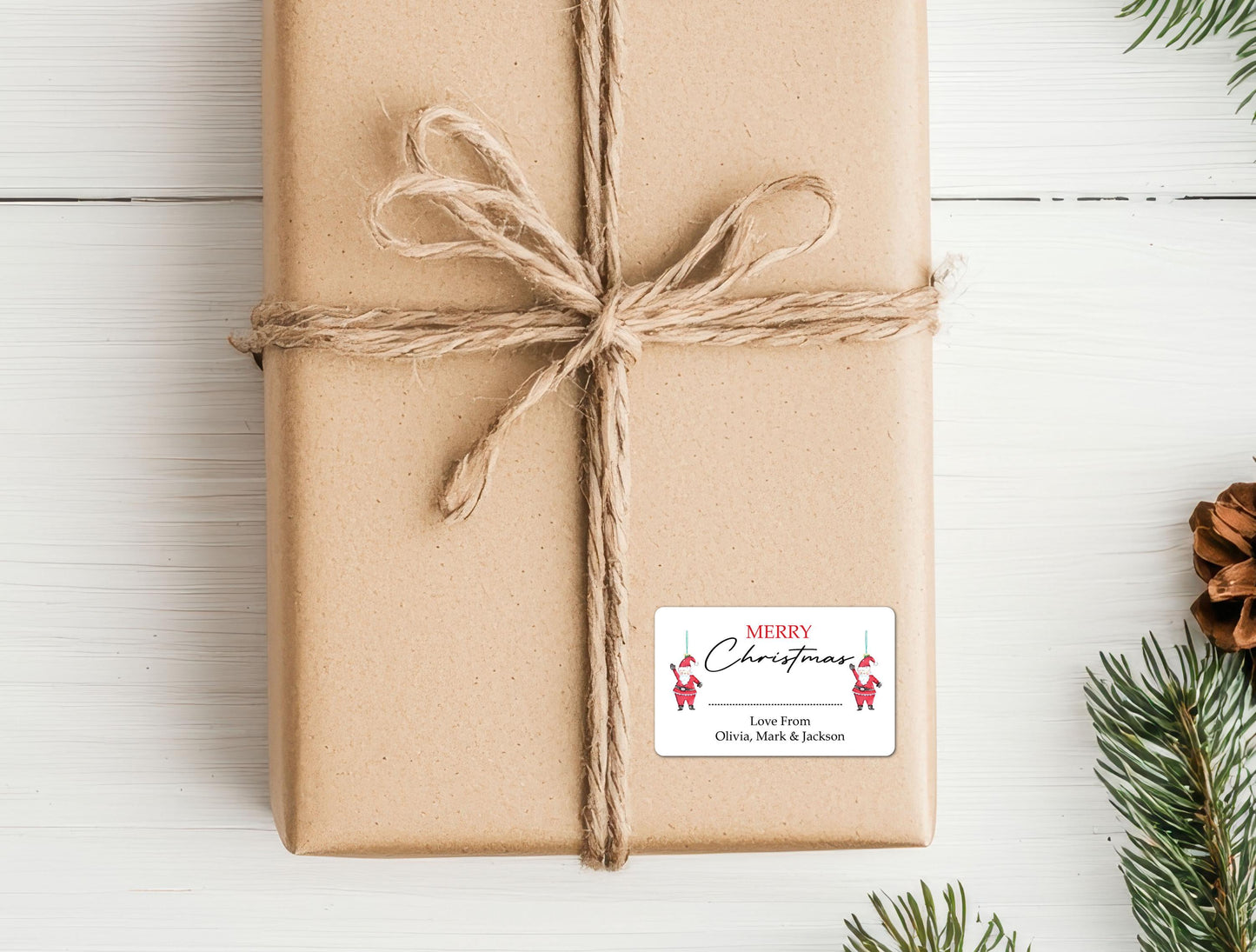 Santa To And From Personalised Christmas Name Labels For Presents Christmas Gift Stickers Custom