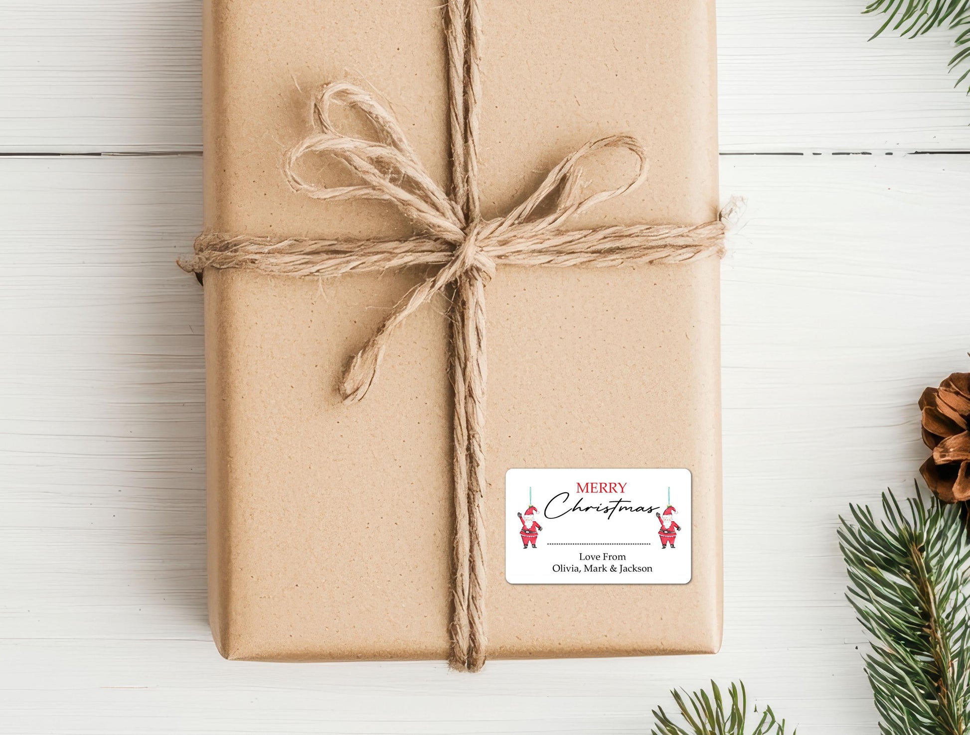 Santa To And From Personalised Christmas Name Labels For Presents Christmas Gift Stickers Custom