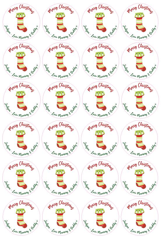 Personalised Name Christmas Present Stickers Stockings