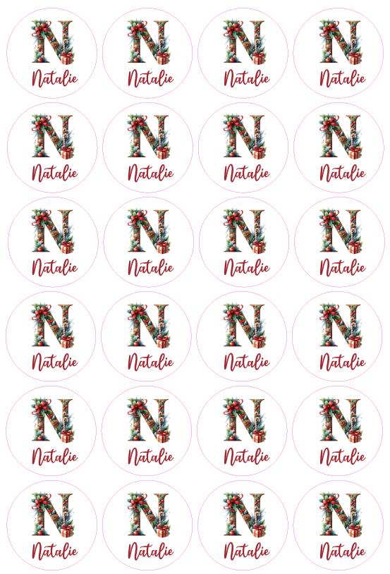 Customised Christmas Gift Initial Labels Stickers,Holiday Present Personalised Gift Wrap Name Tags