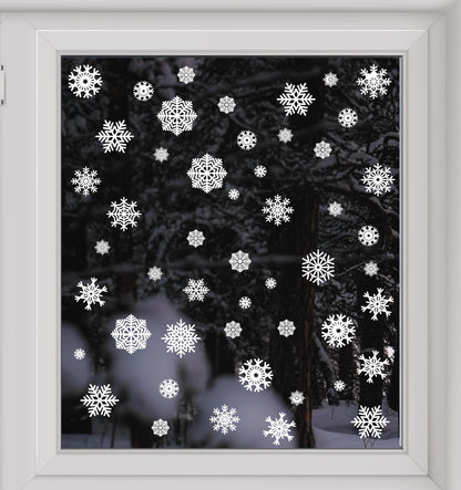 Christmas Snowflake Window Stickers Decals Xmas Window Decorations Removable Festive Self Adhesive For Kids Room Home